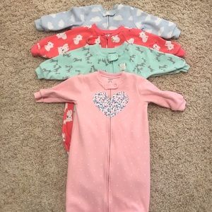 Carters Sleep Sacks (4) 0-9 Months